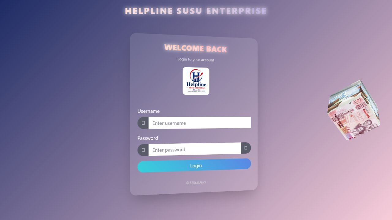 Helpline Susu Enterprise digital finance management login