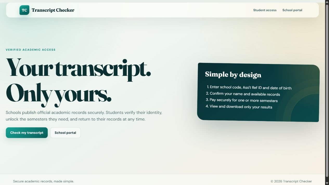 Transcript Checker academic records platform